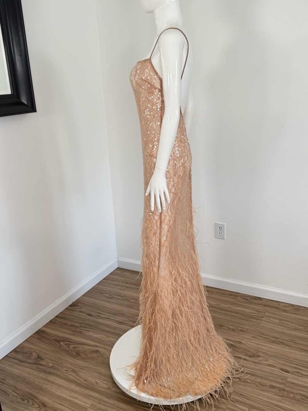 NWOT RETROFETE ODESSA SEQUIN FEATHER DRESS SIZE S $1998 - Picture 9 of 14